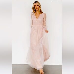 Baltic Born Layla Tulle Maxi Dress NWT $84 Shimmer Pink size Medium